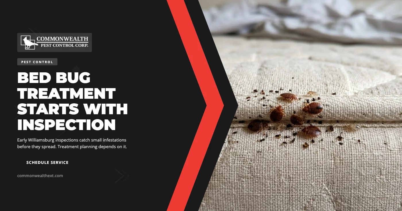 Bed Bug Treatment in Williamsburg, VA: What to Expect from Chemical Treatment and Why Early Inspection Matters